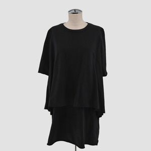 COS Womens Oversized Layered Tunic Dress‎ Size S Black Minimalist Draped Cotton